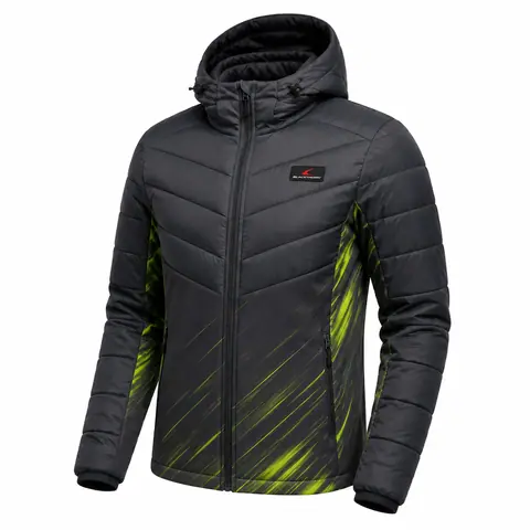 Chevron Quilted Hybrid Hooded Jacket — view 5