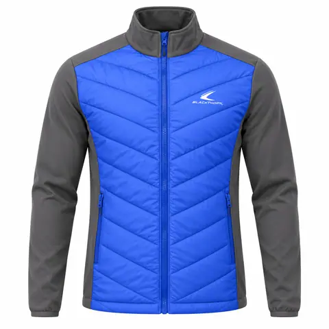 Chevron-Quilted Stand-Collar Hybrid Jacket — custom outerwear by Blackthorn World
