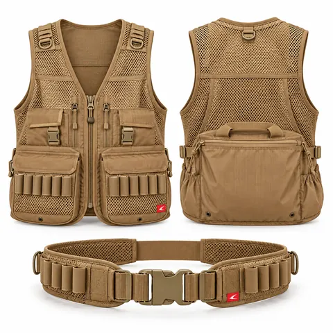 Coyote Mesh Shell Vest & Belt Set — Hunting & Tactical · Packs, gloves & accessories by Blackthorn World