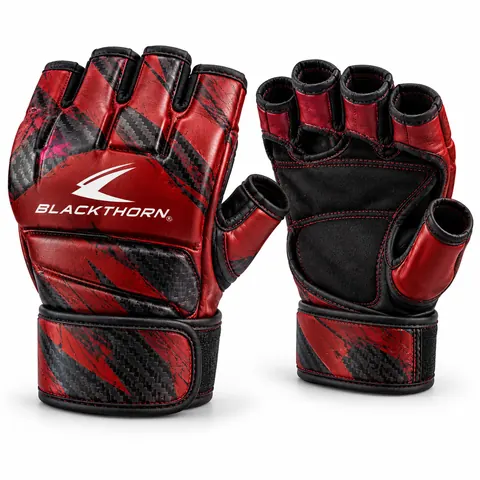 Crimson Carbon Clinch Grappling Gloves — MMA gloves & protective gear by Blackthorn World