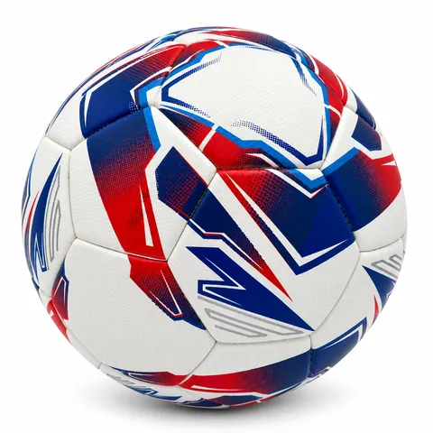 Custom logo soccer ball, 32-panel design — side view