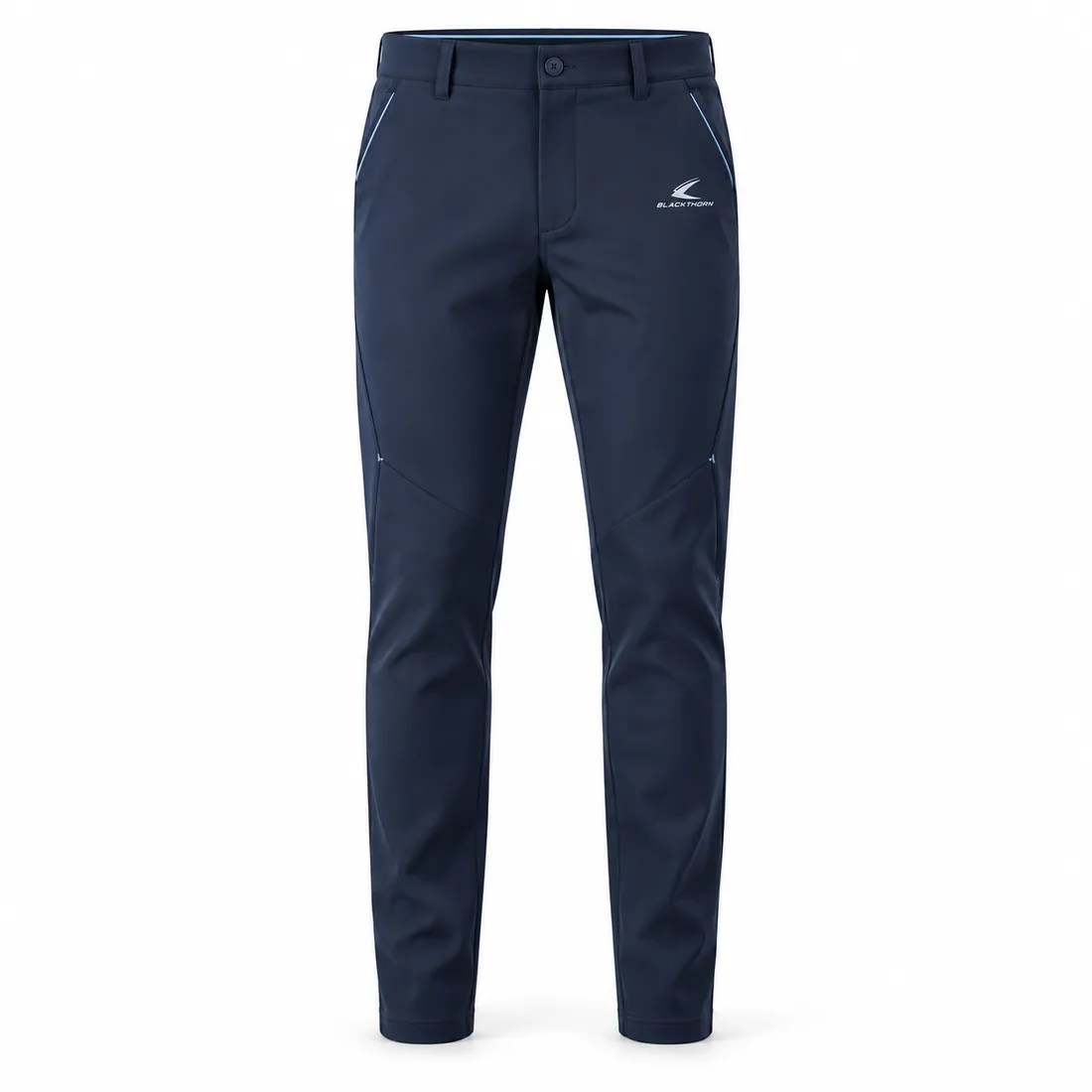 Stretch Golf Trousers in navy and ice blue — custom golf wear by Blackthorn World
