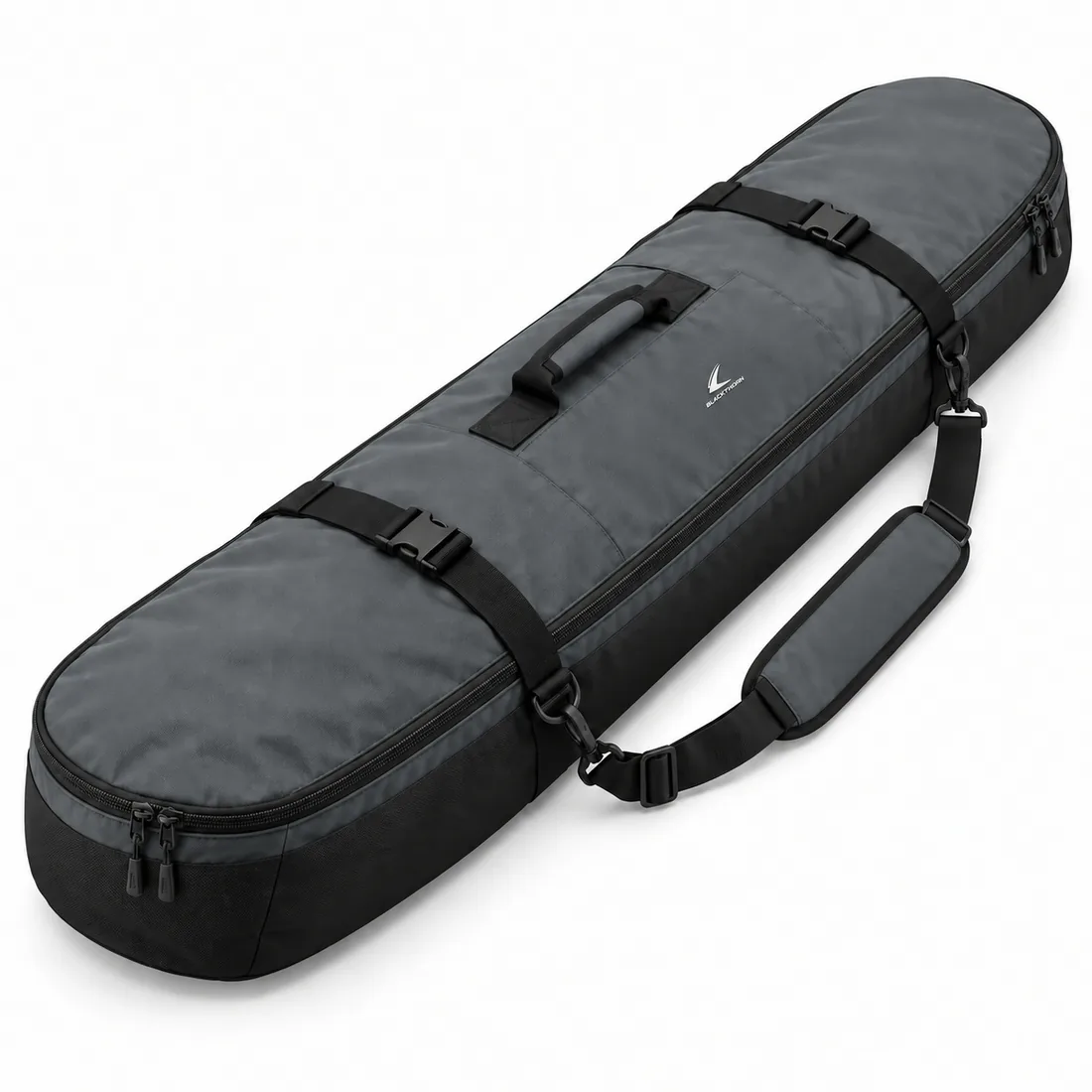 Padded Snowboard Bag — custom padded snowboard bag in grey and black, made to order by Blackthorn World
