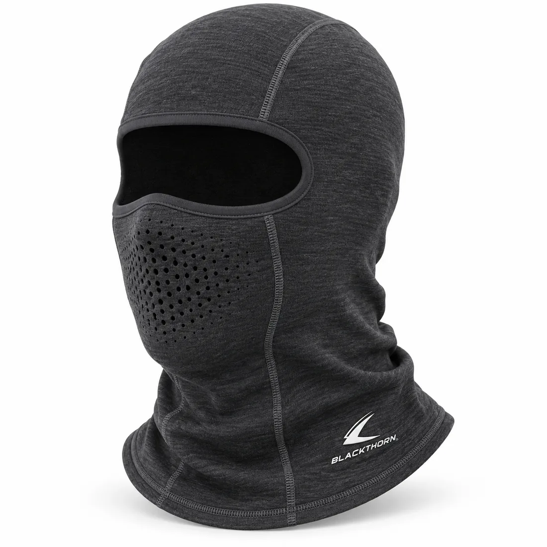 Ski Balaclava — custom full-face ski balaclava in charcoal grey, made to order by Blackthorn World