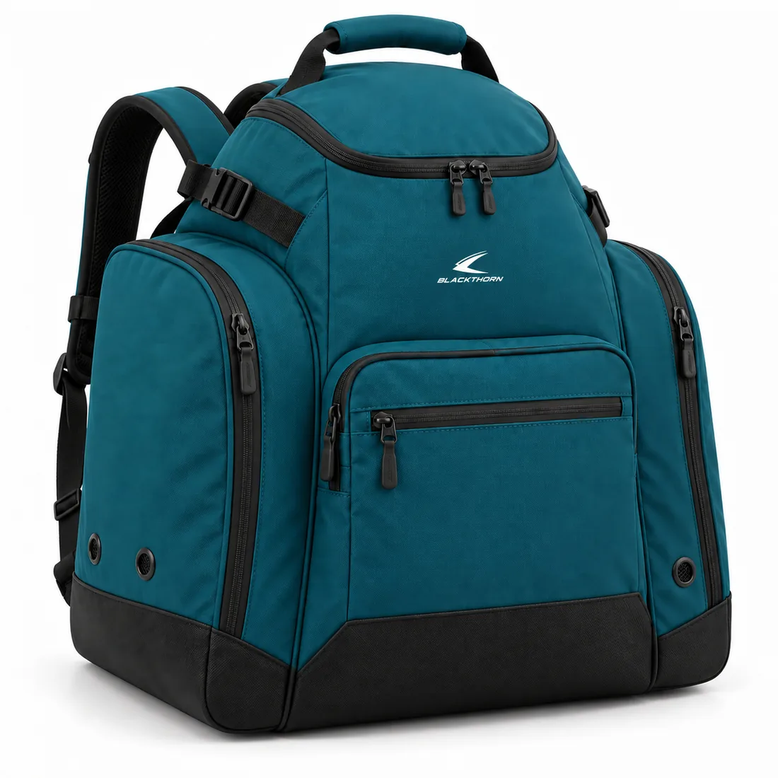 Ski Boot & Helmet Bag — custom ski boot and helmet backpack in teal, made to order by Blackthorn World