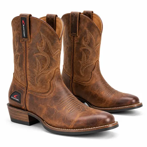 Distressed Brown Roper Cowboy Boots — Cowboy & western boots by Blackthorn World