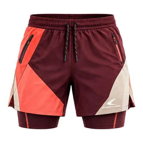 Ember 2-in-1 Colour-Block Training Shorts — 2-in-1 training shorts by Blackthorn World