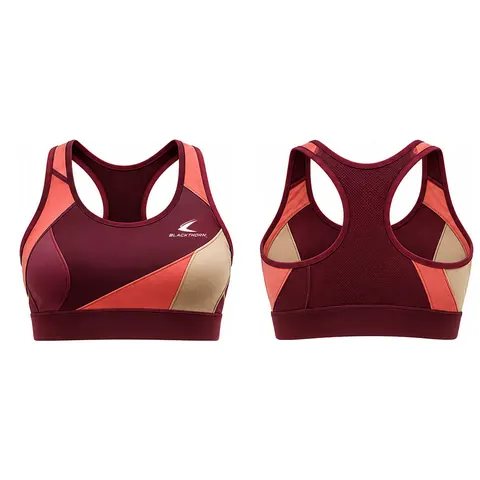 Ember Asymmetric-Panel Sports Bra — front and back