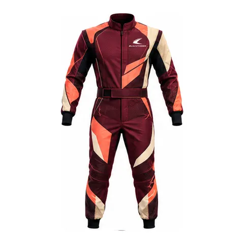 Ember Burgundy & Coral Karting Suit — Race suits & team wear by Blackthorn World