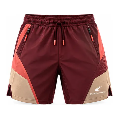 Ember Burgundy & Sand Padel Shorts — Padel wear by Blackthorn World