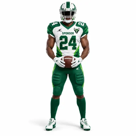 Emerald Charge American Football Uniform — custom teamwear by Blackthorn World