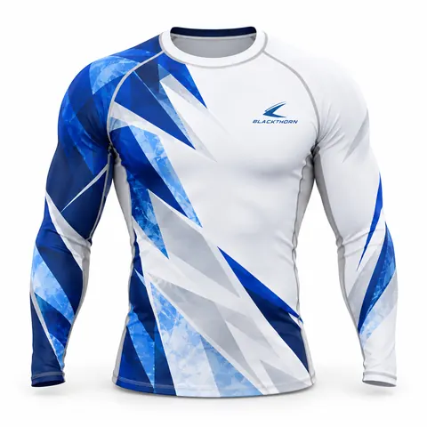 Glacier Shard Long-Sleeve Rash Guard — Fightwear · Rash guards & compression by Blackthorn World