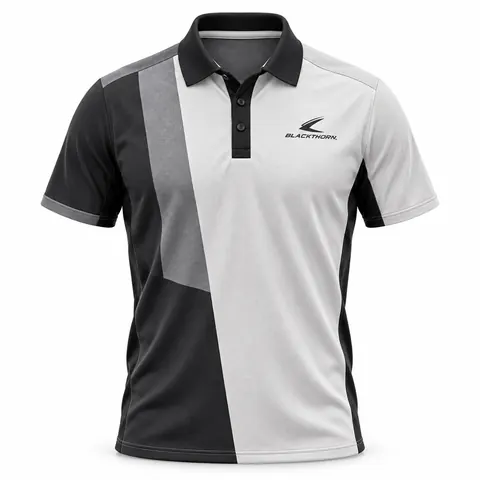 Graphite Block Padel Polo Shirt — Teamwear · Padel wear by Blackthorn World