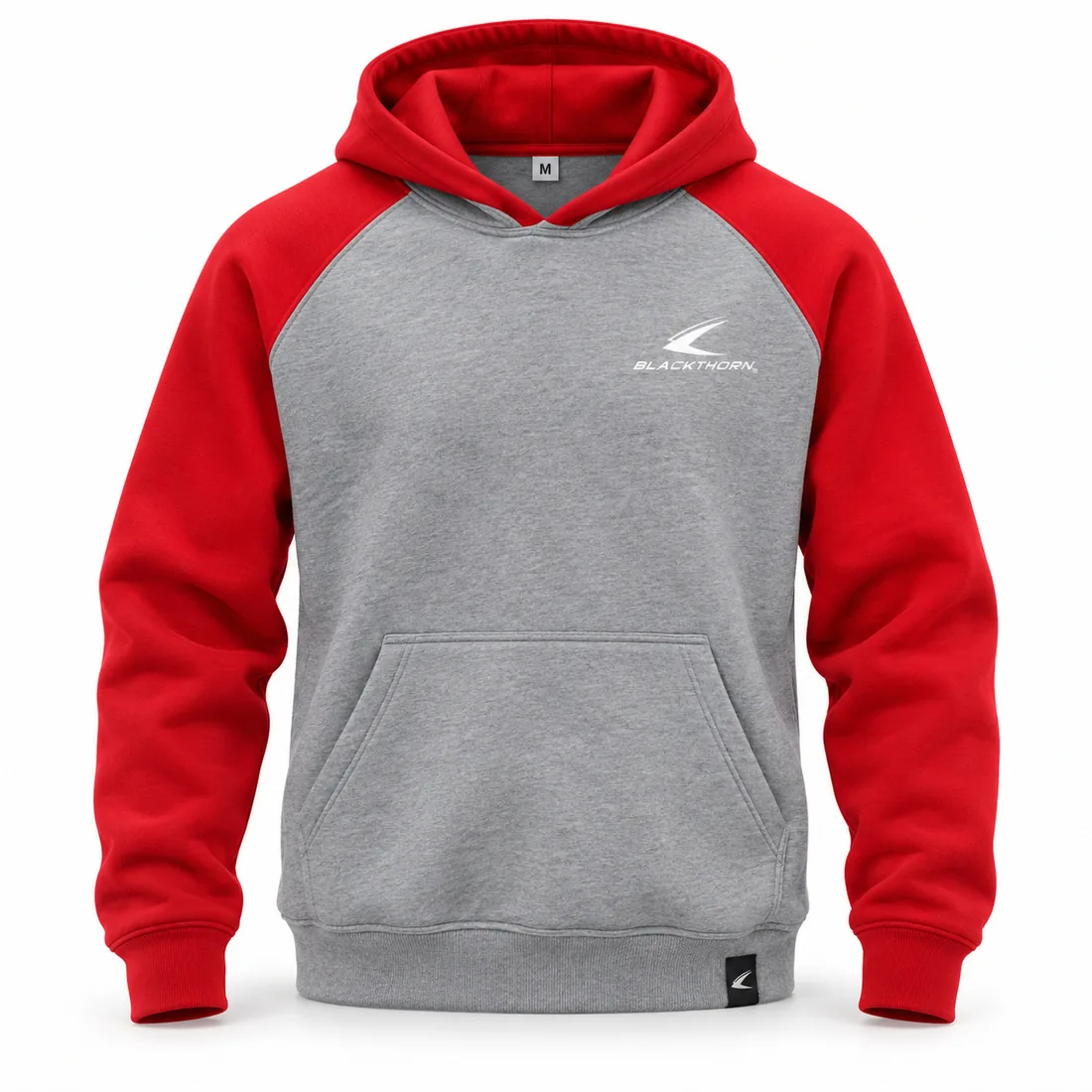Grey & Red Raglan School Leavers Hoodie — custom school hoodies by Blackthorn World
