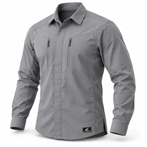 Grey Stretch Tactical Shirt with Zip Chest Pockets — Field & shooting shirts by Blackthorn World