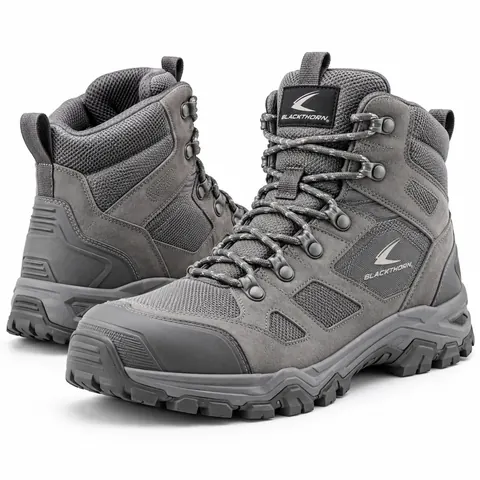 Grey Suede Mid Hiking Tactical Boots — Hunting & tactical boots by Blackthorn World