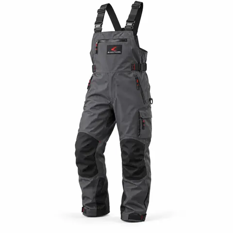 Grey Waterproof Fishing Bib Overalls — Fishing apparel by Blackthorn World