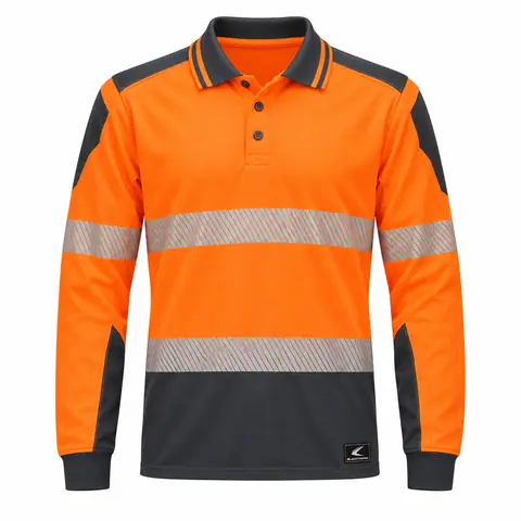Hi-Vis Long-Sleeve Work Polo — view 2