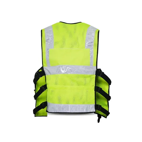 Hi-Vis Security Utility Vest with Radio Docks — back view