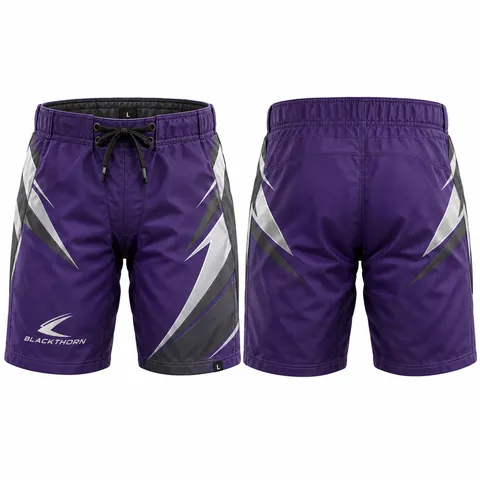 Custom hockey pant shell girdle cover, purple and grey — front and back