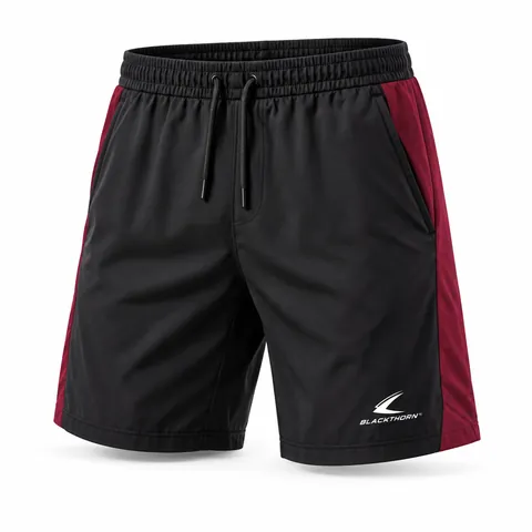 Black & Burgundy Hybrid Training Shorts — custom fightwear by Blackthorn World