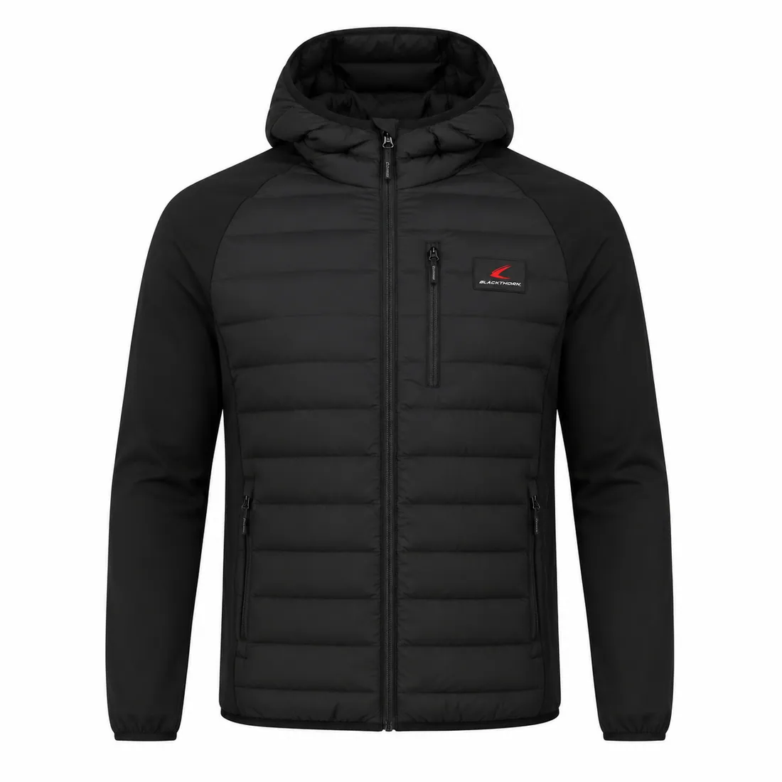 Hybrid Padded Hooded Jacket — custom outerwear made to order by Blackthorn World