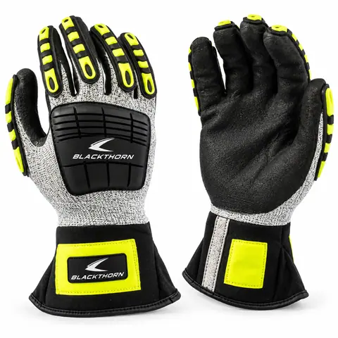 Impact Gloves with Hi-Vis Safety Cuff — custom gloves by Blackthorn World