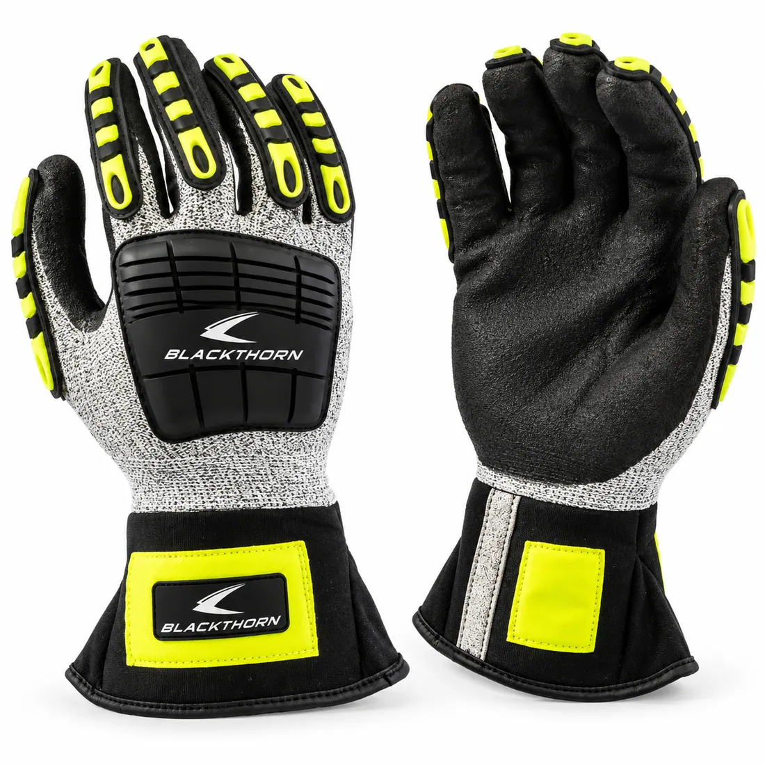Impact Gloves with Hi-Vis Safety Cuff — custom gloves made to order by Blackthorn World