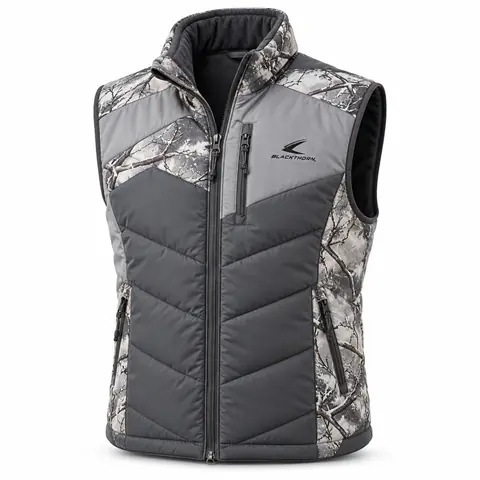 Insulated Camo Hunting Vest — snow camo