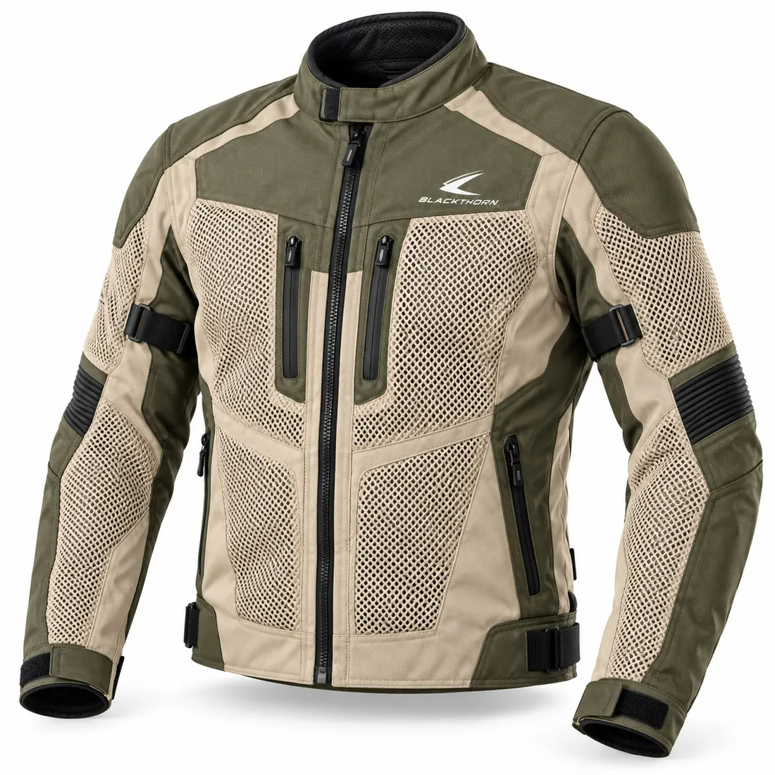 Khaki & Olive Mesh Adventure Jacket — mesh summer riding jackets by Blackthorn World