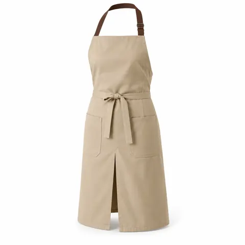 Khaki Split-Leg Bib Apron — wholesale aprons by Blackthorn World