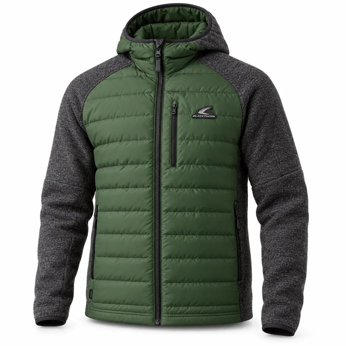 Knit-Sleeve Quilted Hybrid Jacket — custom outerwear made to order by Blackthorn World