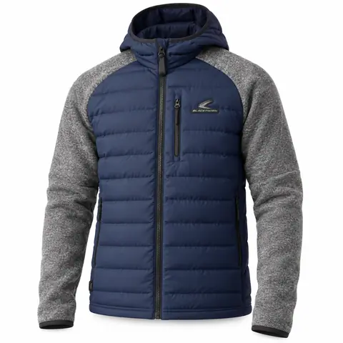 Knit-Sleeve Quilted Hybrid Jacket — view 3