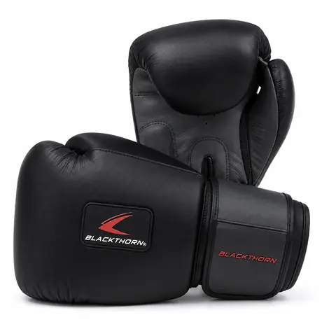 Hook-and-Loop Leather Boxing Gloves — custom fightwear by Blackthorn World
