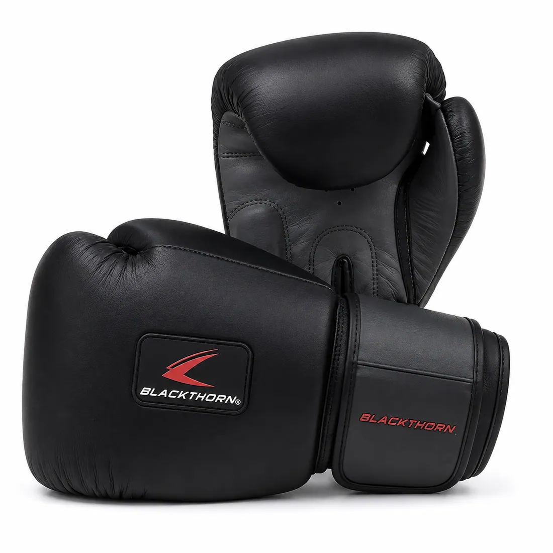 Hook-and-Loop Leather Boxing Gloves — custom fightwear made to order by Blackthorn World