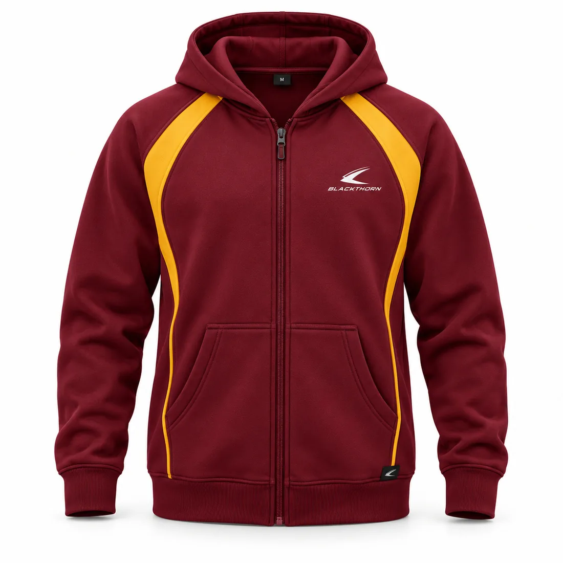 Maroon & Gold Full-Zip School Hoodie — custom school hoodies by Blackthorn World