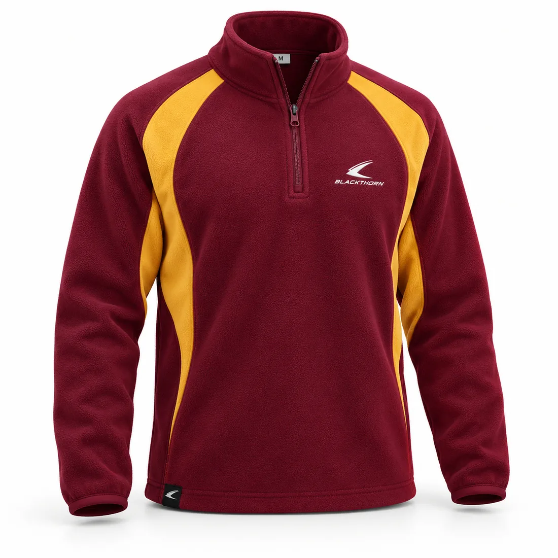 Maroon & Gold Half-Zip School Fleece — custom school fleece jackets by Blackthorn World