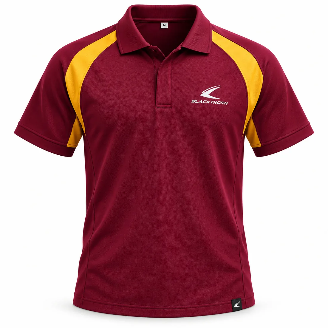 Maroon & Gold Panel School Sports Polo — custom school polo shirts by Blackthorn World