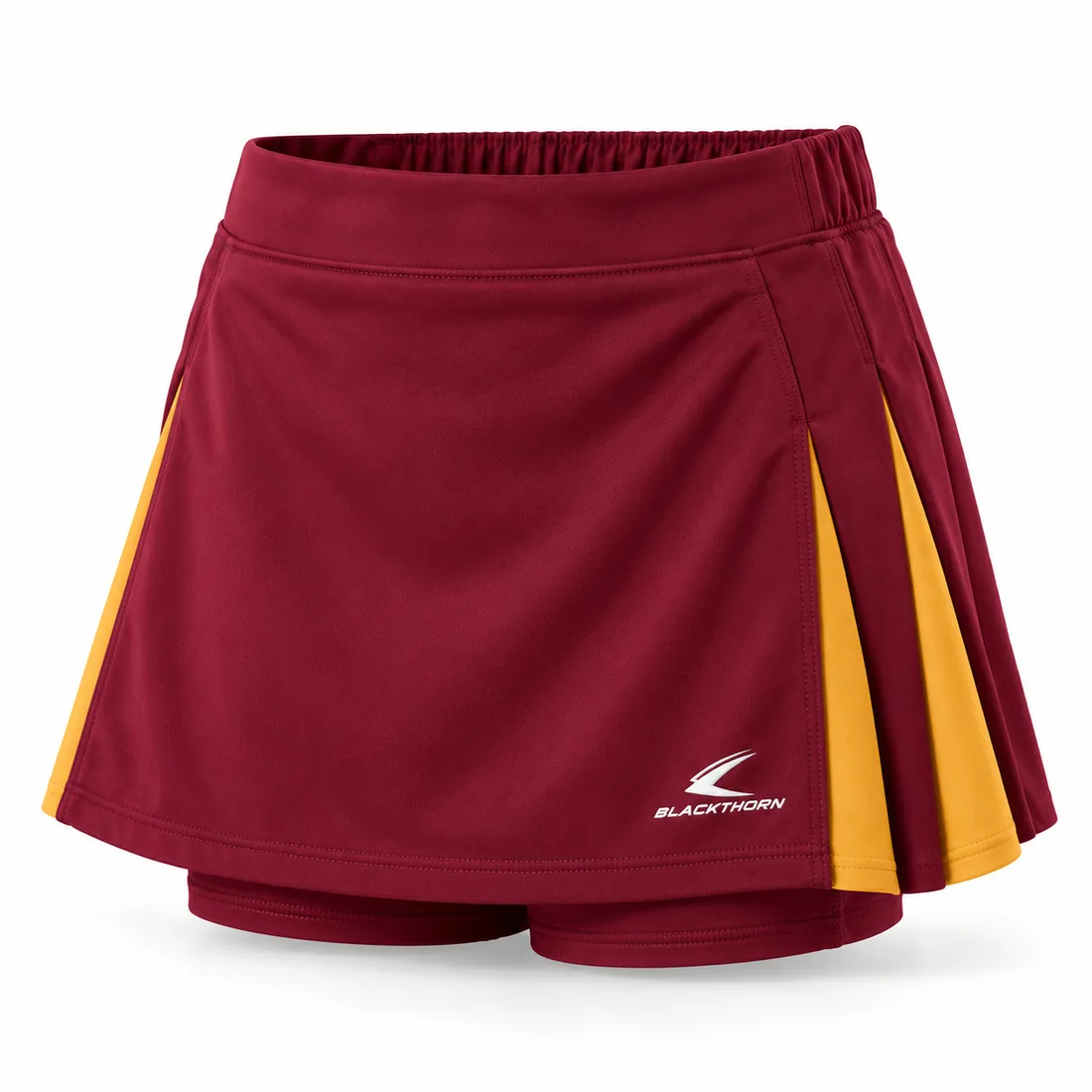 Maroon & Gold Pleated School Skort — custom school skorts by Blackthorn World