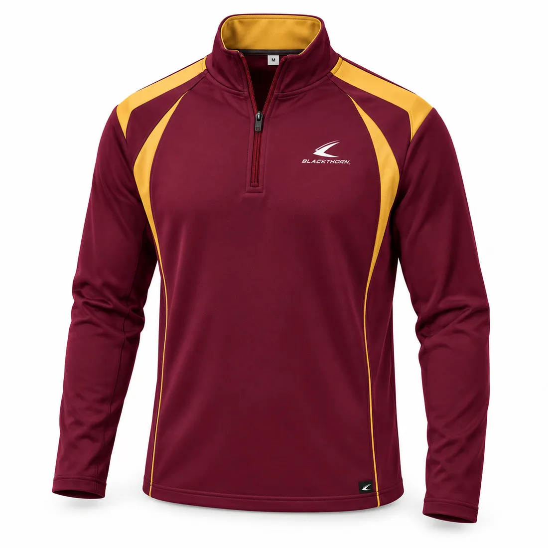 Maroon & Gold School Half-Zip Midlayer — custom school half-zip tops by Blackthorn World