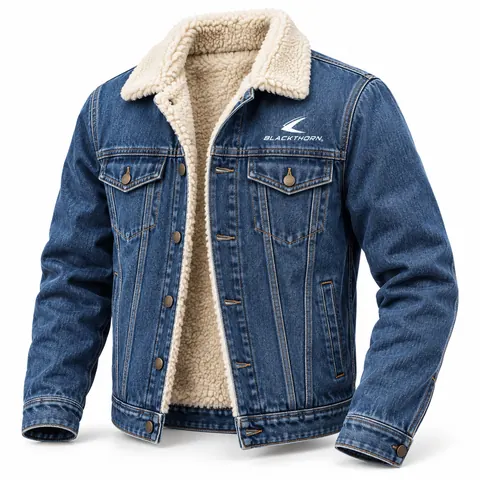 Mid Blue Sherpa Trucker Jacket — Sherpa denim jackets by Blackthorn World