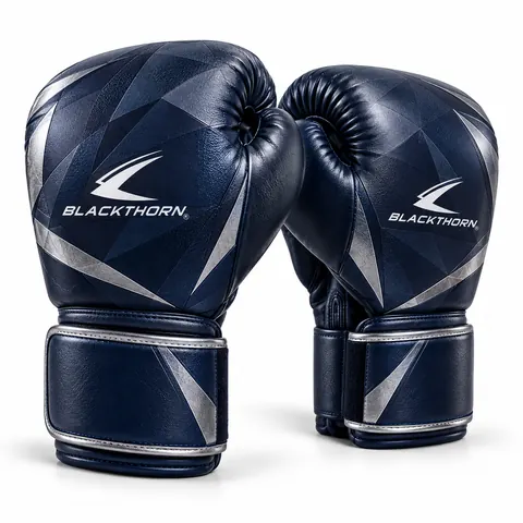 Midnight Silver Retail Boxing Gloves — Boxing gloves by Blackthorn World