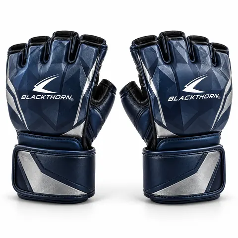 Midnight Silver Retail MMA Gloves — MMA gloves & protective gear by Blackthorn World