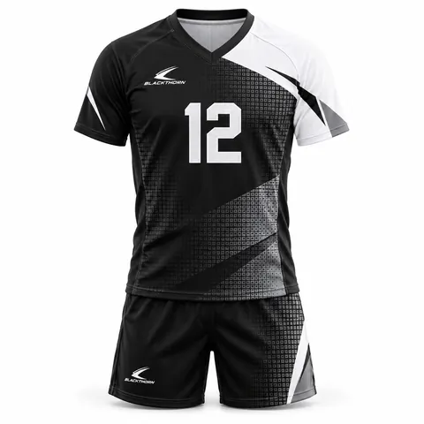 Monochrome Grid Volleyball Uniform Set — Teamwear · Volleyball uniforms by Blackthorn World