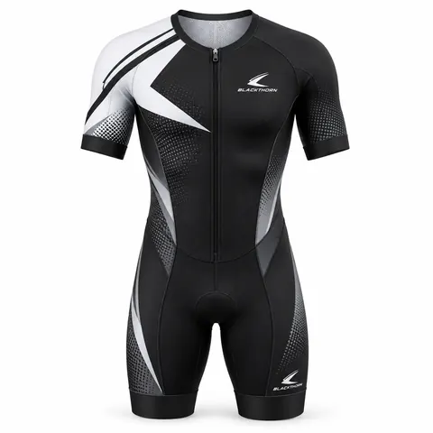 Monochrome Grid Triathlon Suit — Teamwear · Cycling kits by Blackthorn World