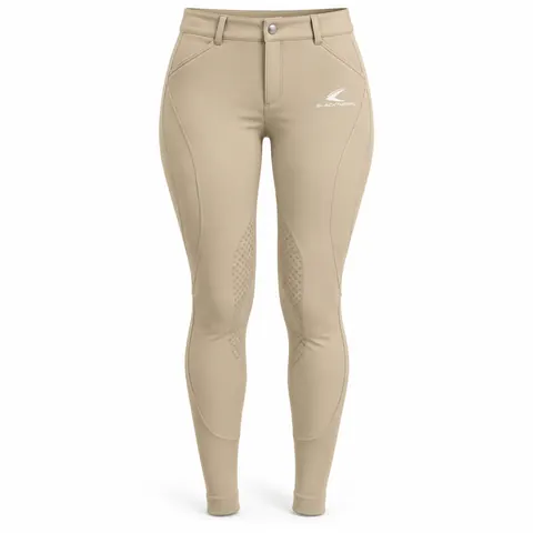 Beige Silicone Grip Riding Breeches front, riding breeches wholesale