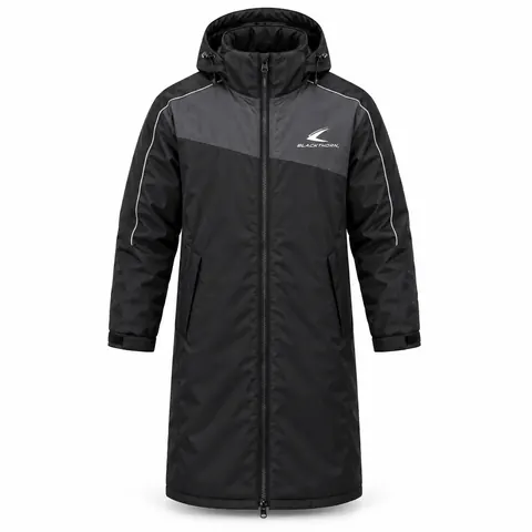 Black Charcoal Waterproof Stadium Jacket front, waterproof stadium jacket OEM