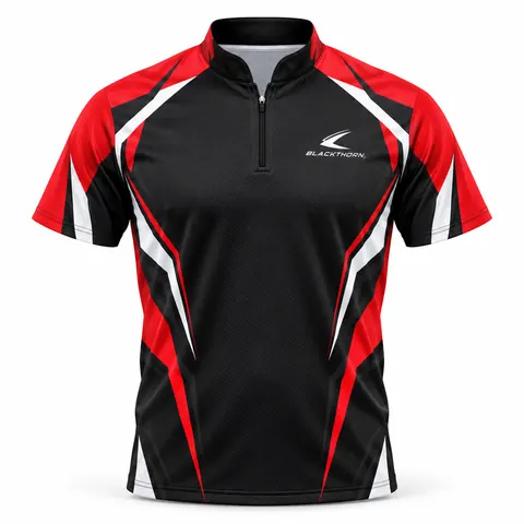 Black Red Practical Shooting Jersey front, practical shooting jersey manufacturer