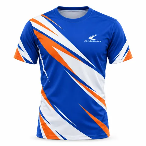 Cobalt Flare Floorball Shirt front view, floorball shirts wholesale