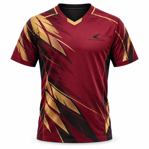 Crimson Gold Floorball Jersey front view, private label floorball kits